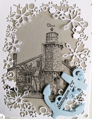 Stonington Lighthouse Winter Scene Stonington Lighthouse Winter Scene