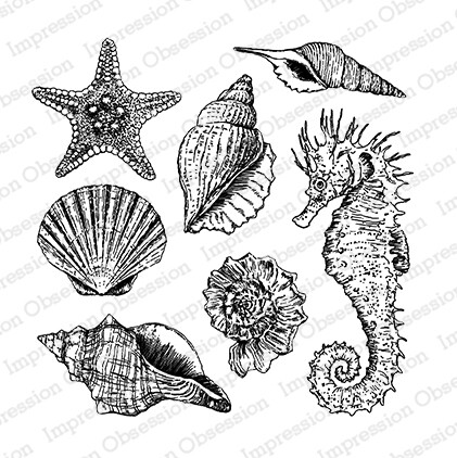 Seahorse & Shells Stamp