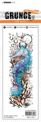 Grunge Seahorse Stamp