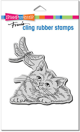 Cling Dragonfly Kitten Stamp