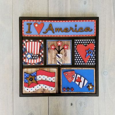 I Love America Shadow Box Insert Kit