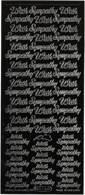 With Sympathy Stickers Black