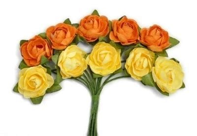 Mini Paper Blooms in Yellow