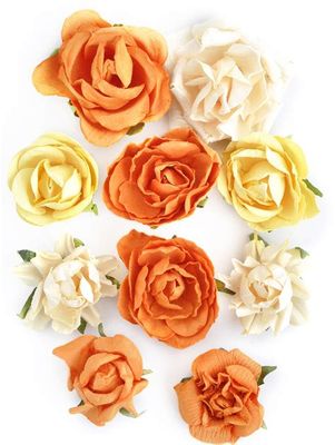Yellow and Orange Paper Blooms