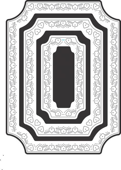 Heart Coved Rectangle Boutique Stacker Frames Dies