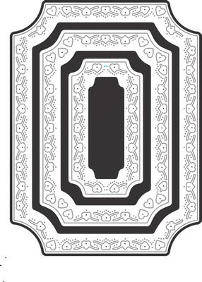 Heart Coved Rectangle Boutique Stacker Frames Dies
