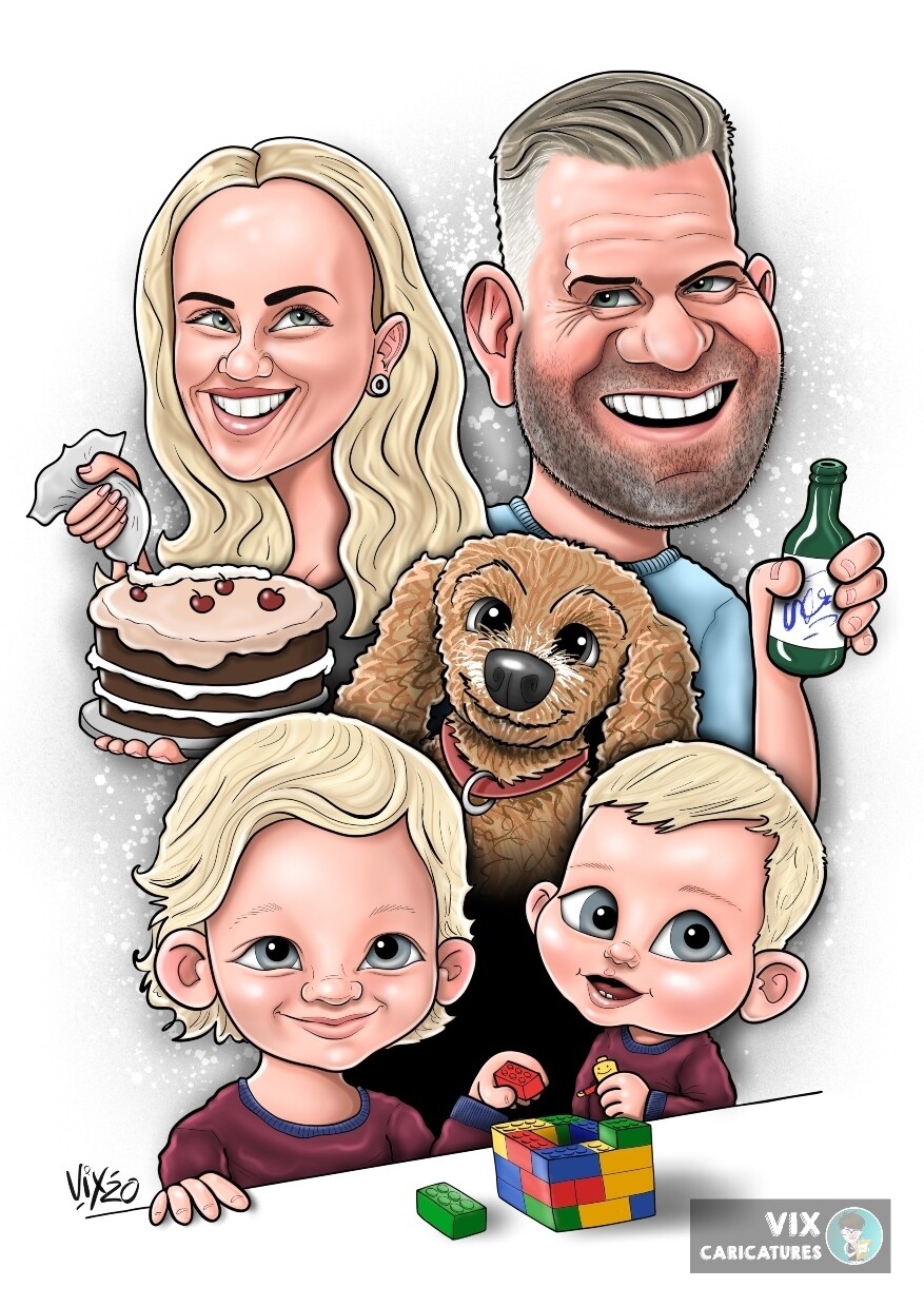 Caricature - 4 People Caricature - 4 People