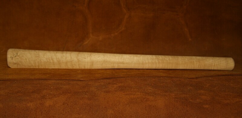 PIPE TOMAHAWK HANDLE;  drilled for smoking;  Sugar Maple;  19