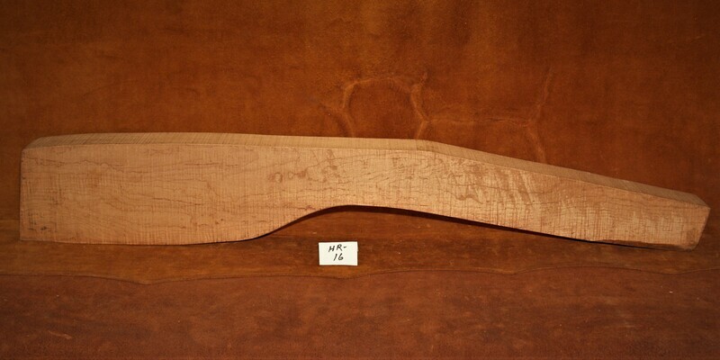 HALF STOCK RIFLE BLANK; CURLY RED MAPLE;  35 1/2
