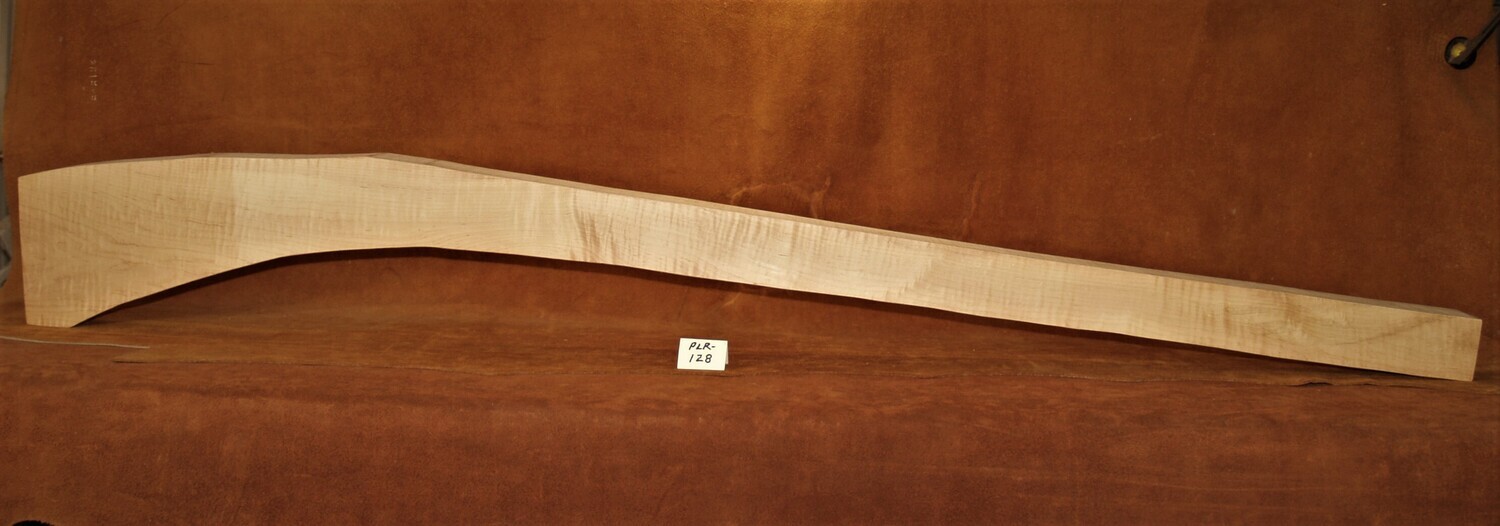 PLR-128;  CURLY SUGAR MAPLE;  64 3/8&quot; Long x 2 5/8&quot; Thick