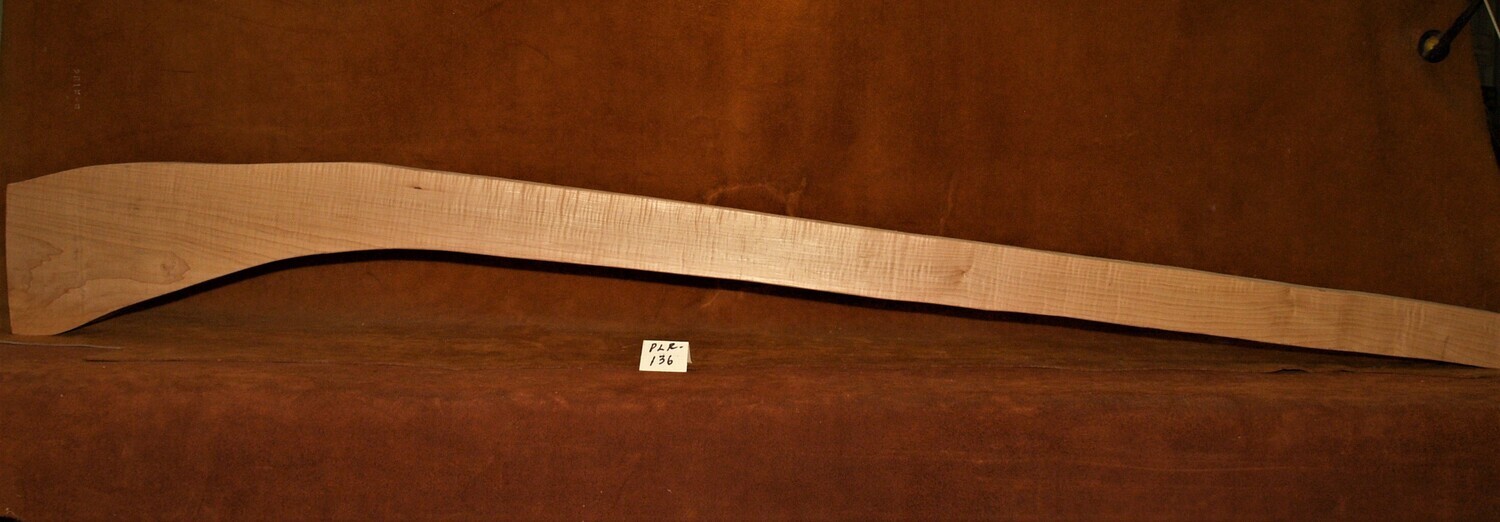 PLR-136; Curly Sugar Maple;  65 1/4&quot; Long x 2 5/8&quot; Thick
