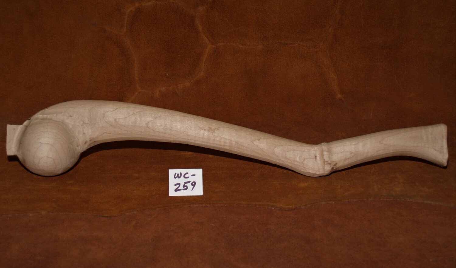 WC-259;  SENECA WAR CLUB;  Sugar Maple;  21 3/4&quot; x 3 1/8&quot; Ball