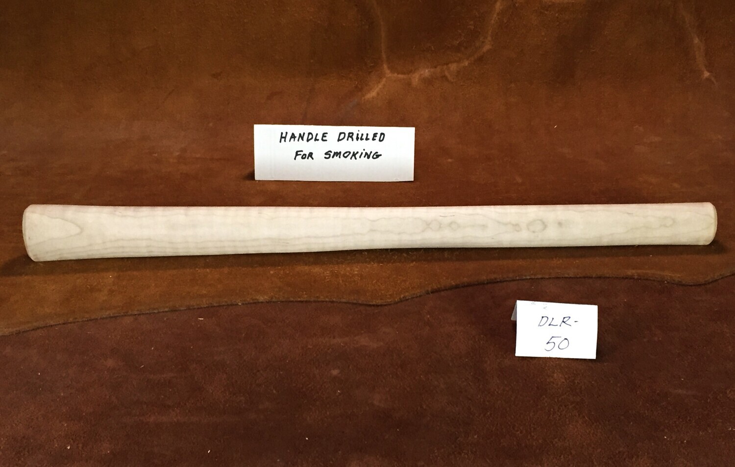 DL-R-50; PIPE TOMAHAWK HANDLE;  Curly Red Maple;  19&quot; long