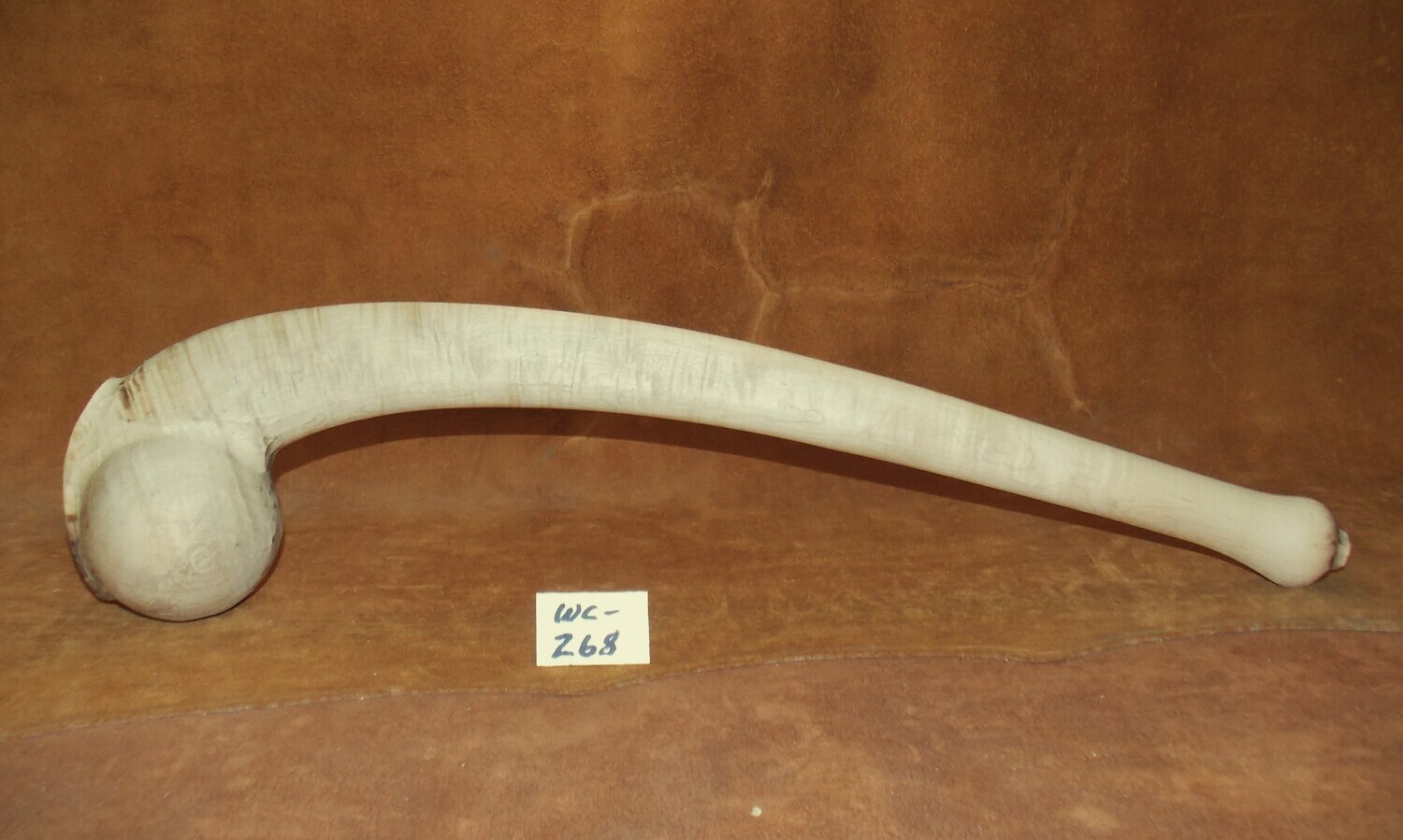 WC-268;  MOHAWK WAR CLUB;  Curly Sugar Maple;  24&quot; x 3 3/4&quot; Ball