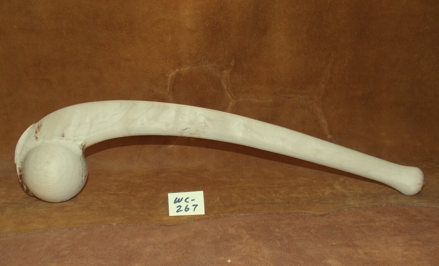 WC-267;  MOHAWK WAR CLUB;   Curly Sugar Maple;  24&#39; x 3 3/4&quot; ball