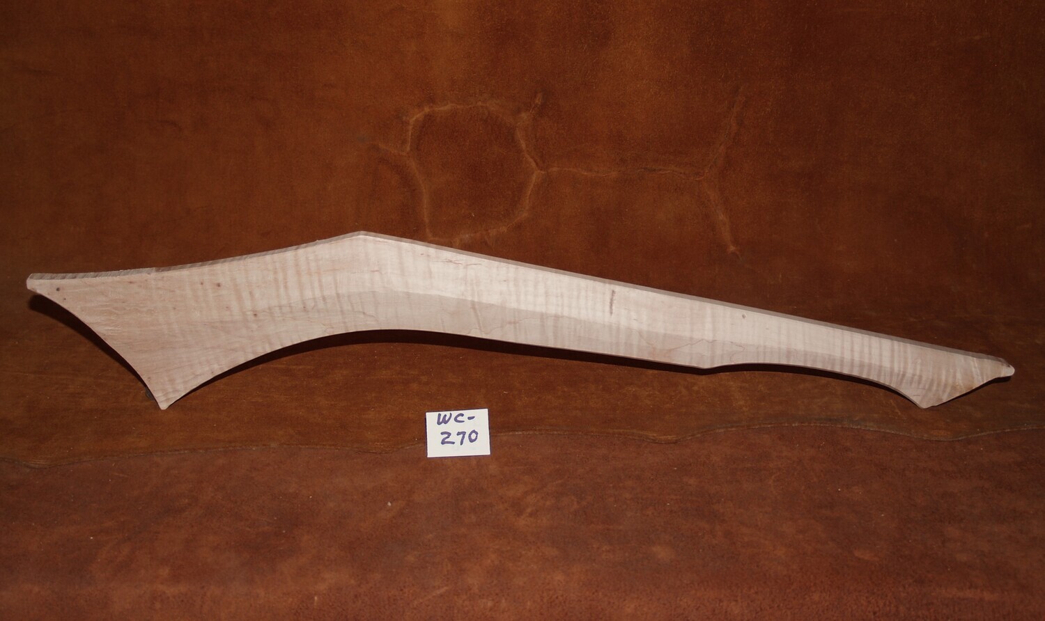 WC-270; GUNSTOCK WAR CLUB; Curly Red Maple; 29 1/2&quot; x 1 1/2&quot;