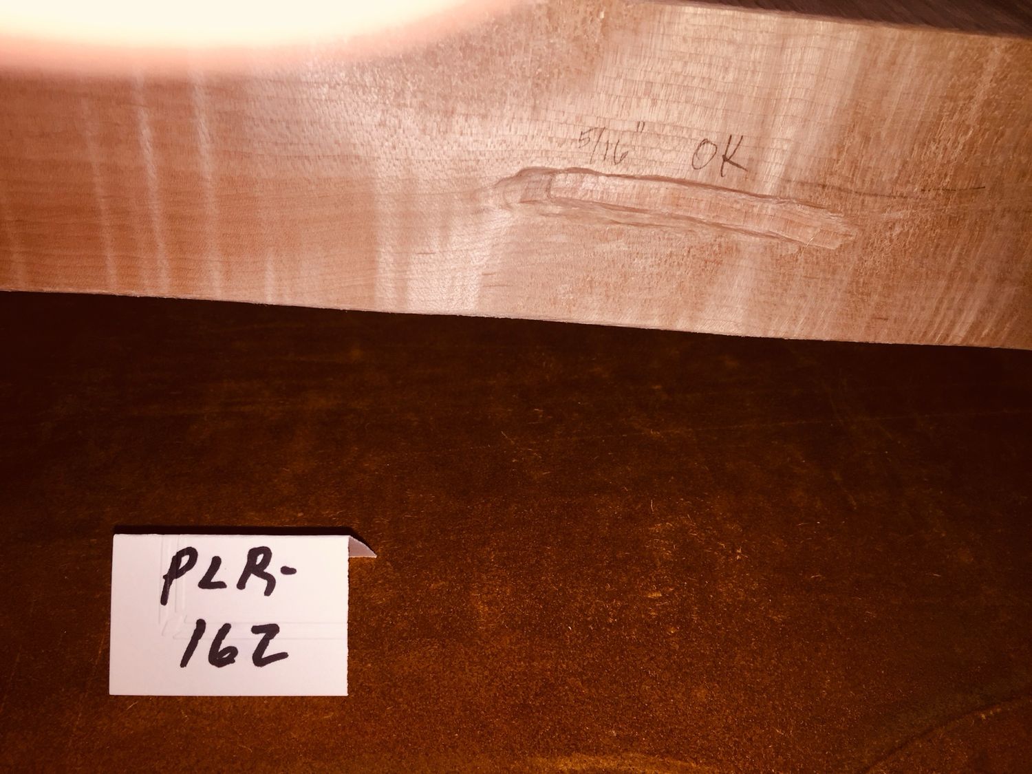 PLR-162;  CURLY RED MAPLE FULL STOCK;   65&quot; x 2 5/8&quot; Thick