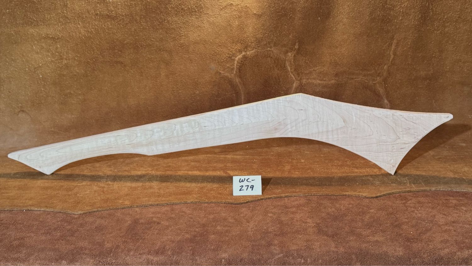 WC-279;  GUNSTOCK WAR CLUB; Curly Red Maple; 29 1/2&quot; x 1 1/2&quot;