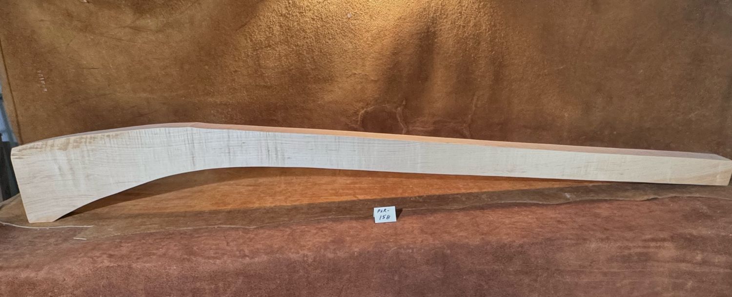 PLR-158;  CURLY SUGAR MAPLE FULL STOCK;  66 1/2&quot; x 2 5/8&quot; Thick