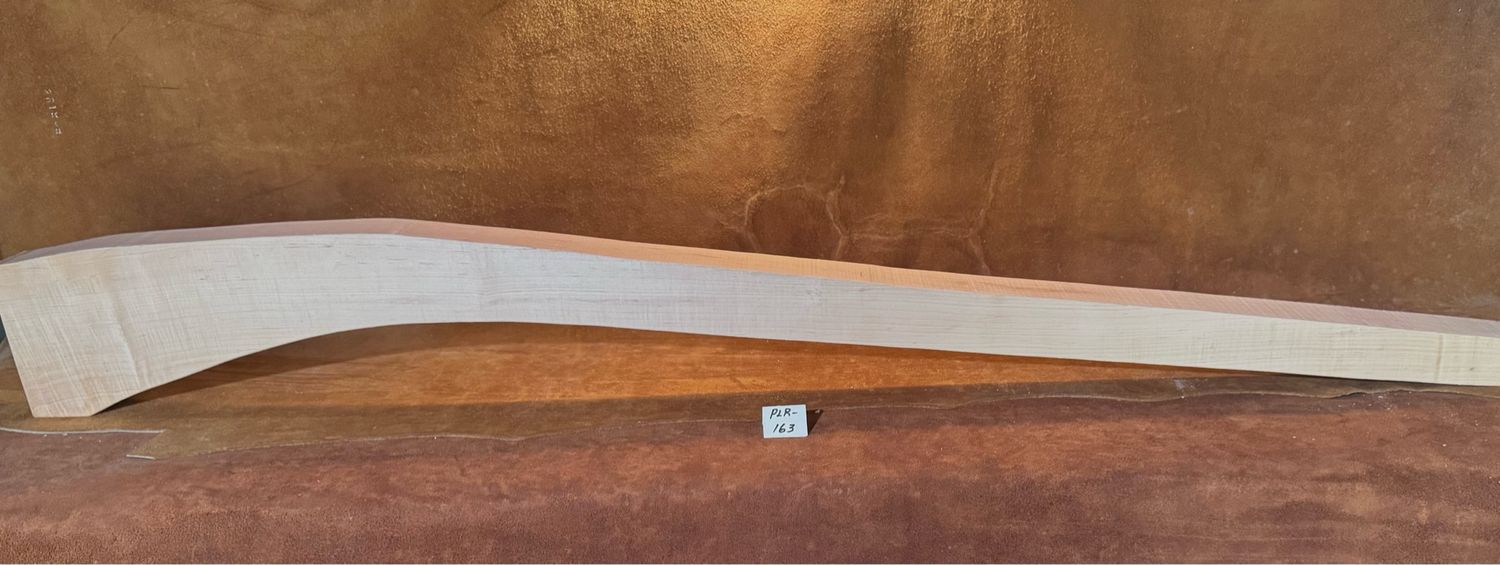 PLR-163;  CURLY SUGAR MAPLE FULL STOCK;  63&quot; x 2 5/8&quot; Thick