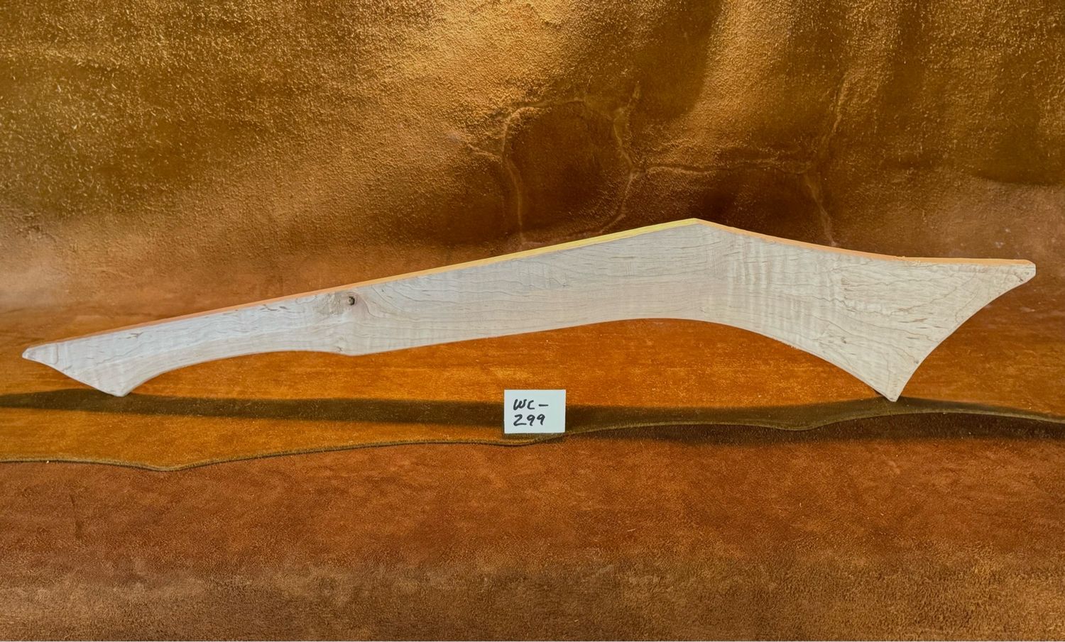 WC-299;  GUNSTOCK WAR CLUB;  Curly Red Maple;  29 3/4&quot; x  1 1/2&quot;