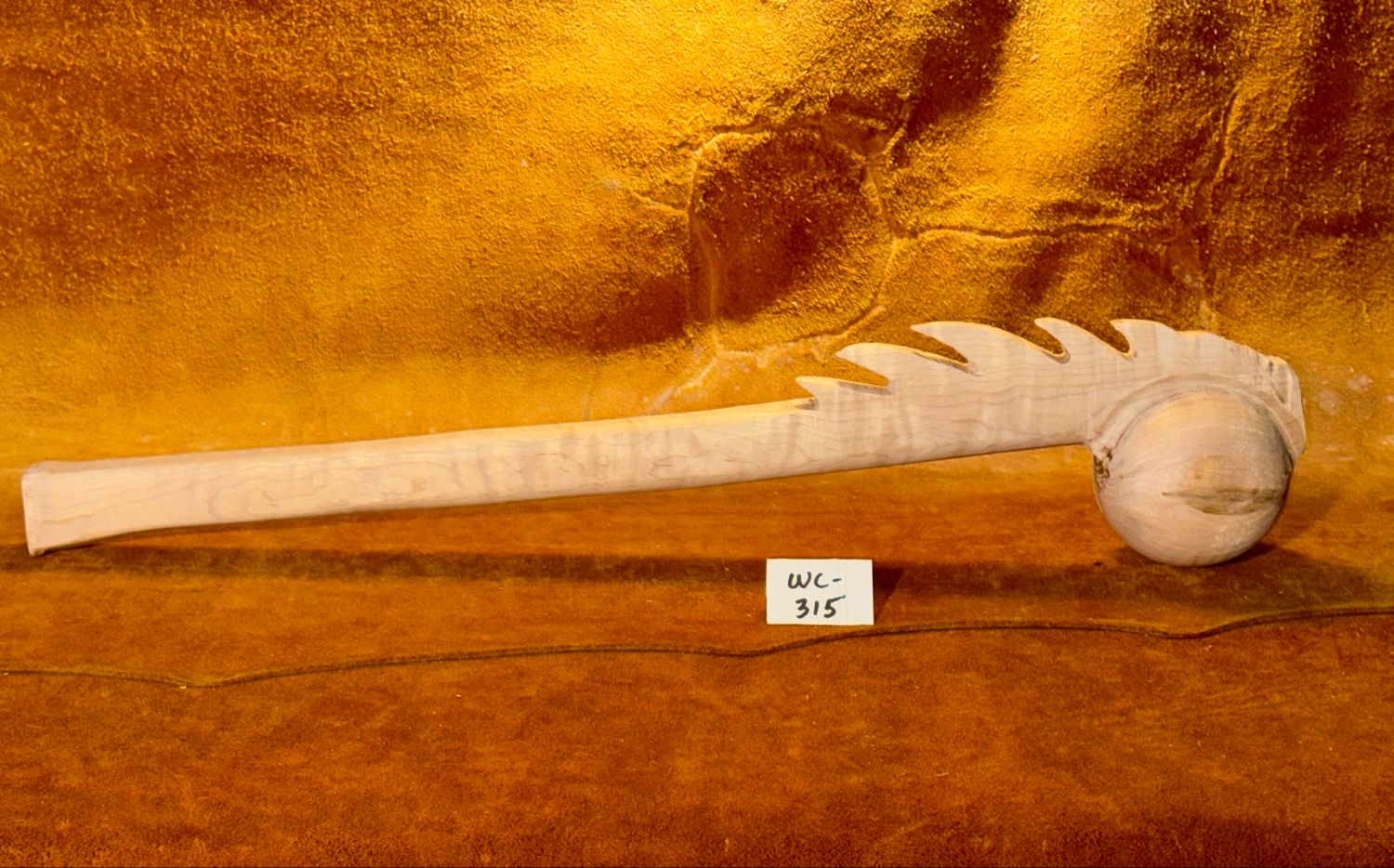 WC-315;  PAWNEE MANE CLUB;  Curly Sugar Maple;  22&quot; x 3 5/8&quot; Ball