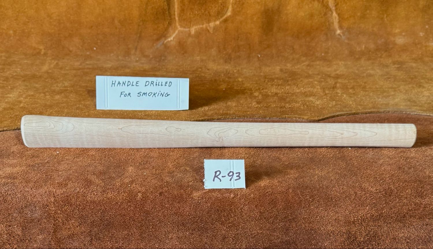 DL-R-93;  PIPE TOMAHAWK HANDLE;  Curly Red Maple;  19&quot; Long