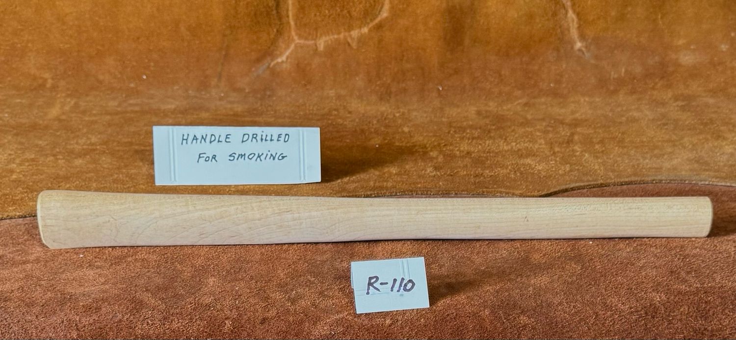 DL-R-110;  PIPE TOMAHAWK HANDLE;  Curly Red Maple;  19&quot; Long