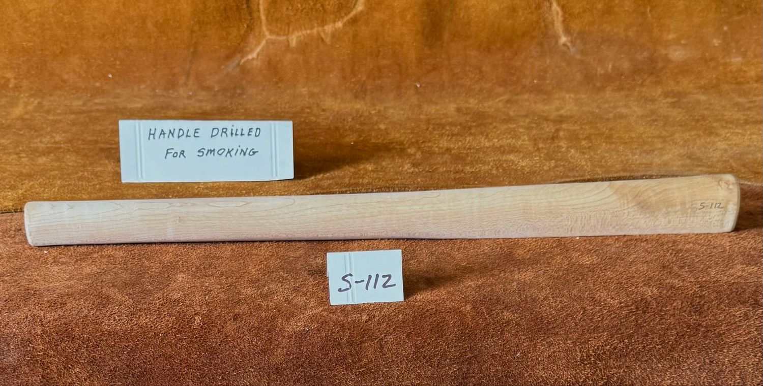 DL-S-112;  PIPE TOMAHAWK HANDLE;  Curly Sugar Maple;  19&quot; Long