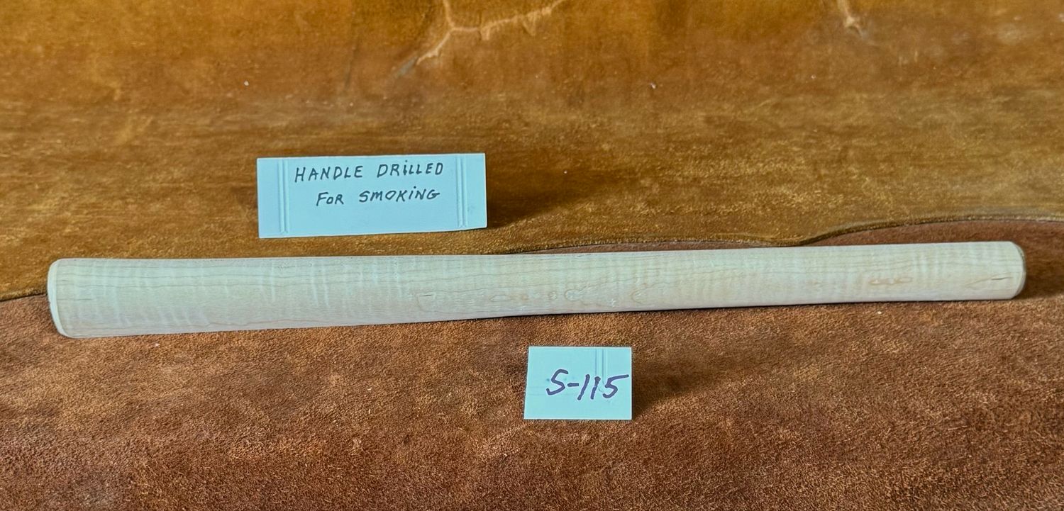 DL-S-115; PIPE TOMAHAWK HANDLE;  Curly Sugar Maple;  19&quot; Long