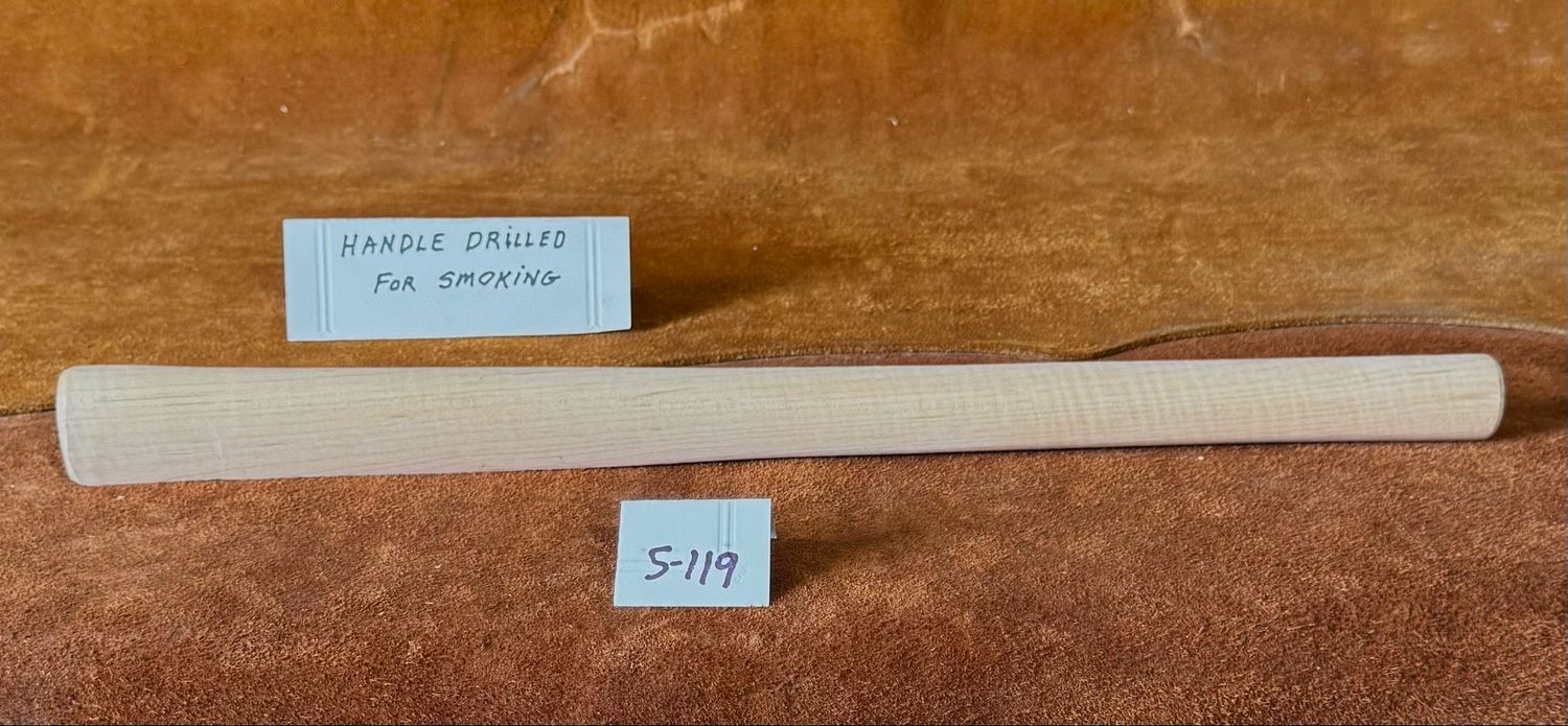 DL-S-119;  PIPE TOMAHAWK HANDLE;  Curly Sugar Maple  19&quot; Long