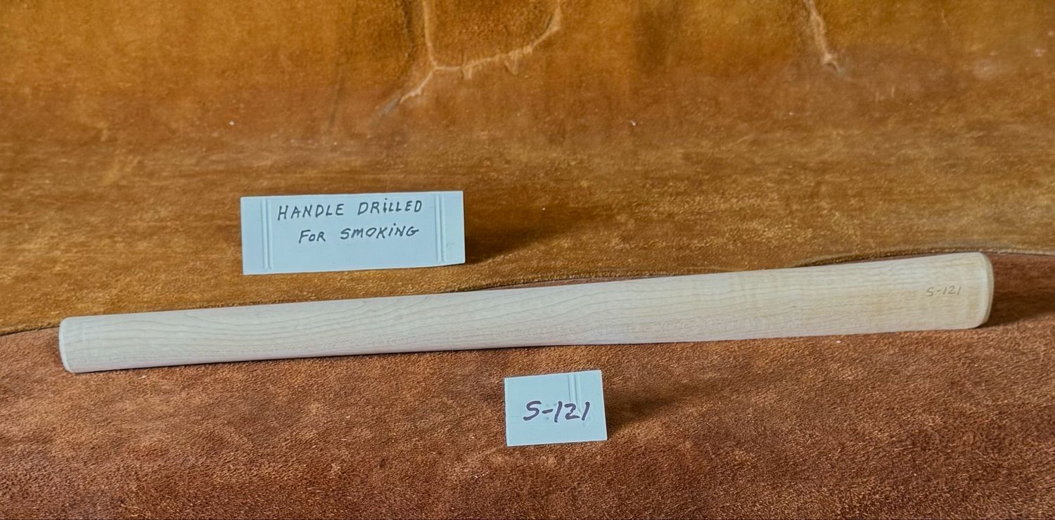 DL-S-121;  PIPE TOMAHAWK HANDLE;  Curly Sugar Maple;  19&quot; Long