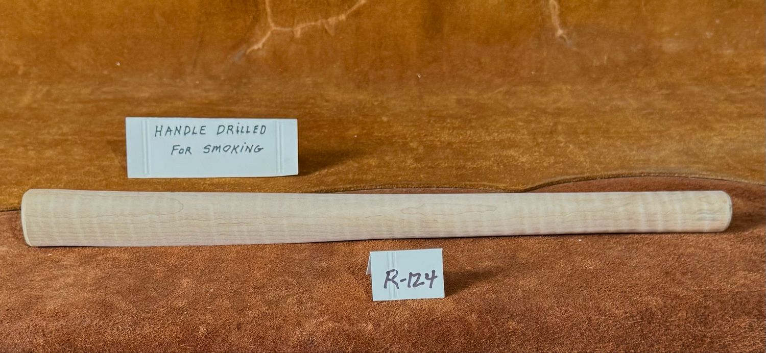 DL-R-124;  PIPE TOMAHAWK HANDLE; Curly Sugar Maple;  19&quot; Long