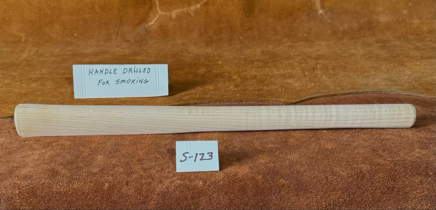 DL-S-123;  PIPE TOMAHAWK HANDLE;  Curly Sugar Maple;  19&quot; Long