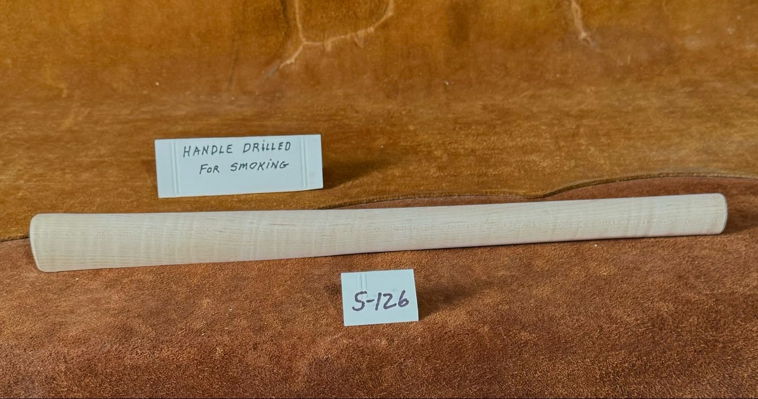 DL-S-126;  PIPE TOMAHAWK HANDLE;  Curly Sugar maple;  19&quot; Long