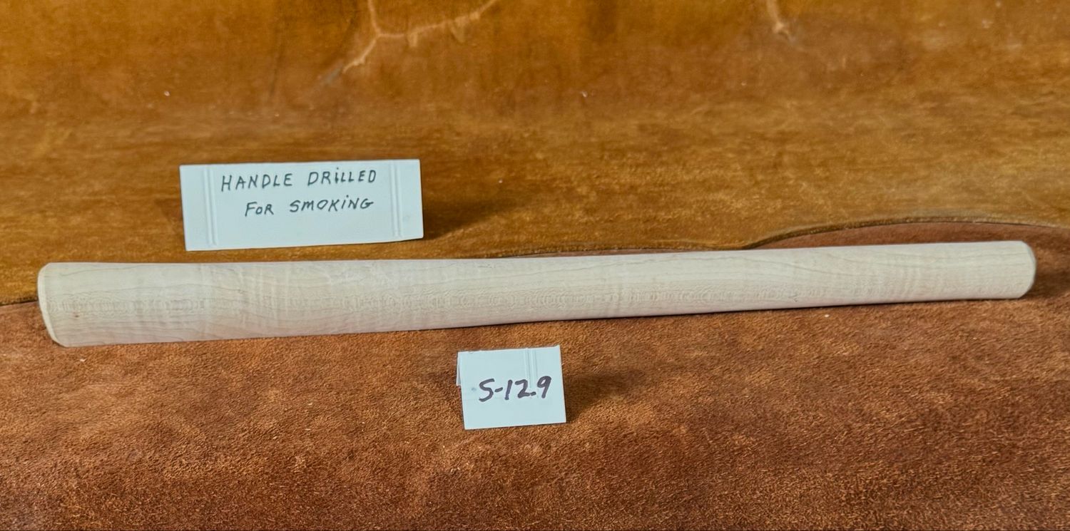 DL-S-129;  PIPE TOMAHAWK HANDLE;  Curly Sugar Maple;  19&quot; Long