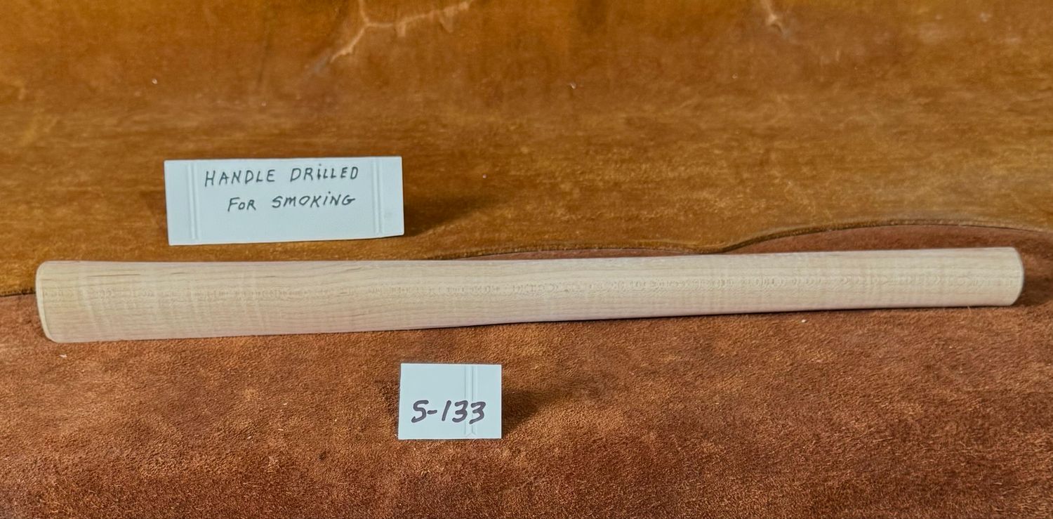 DL-S-133;  PIPE TOMAHAWK HANDLE;  Curly Sugar Maple;  19&quot; Long