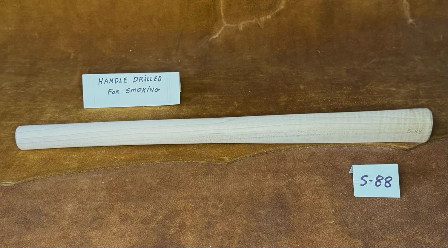 DL-S-88;  PIPE TOMAHAWK HANDLE;  Curly Sugar Maple;  19&quot; Long