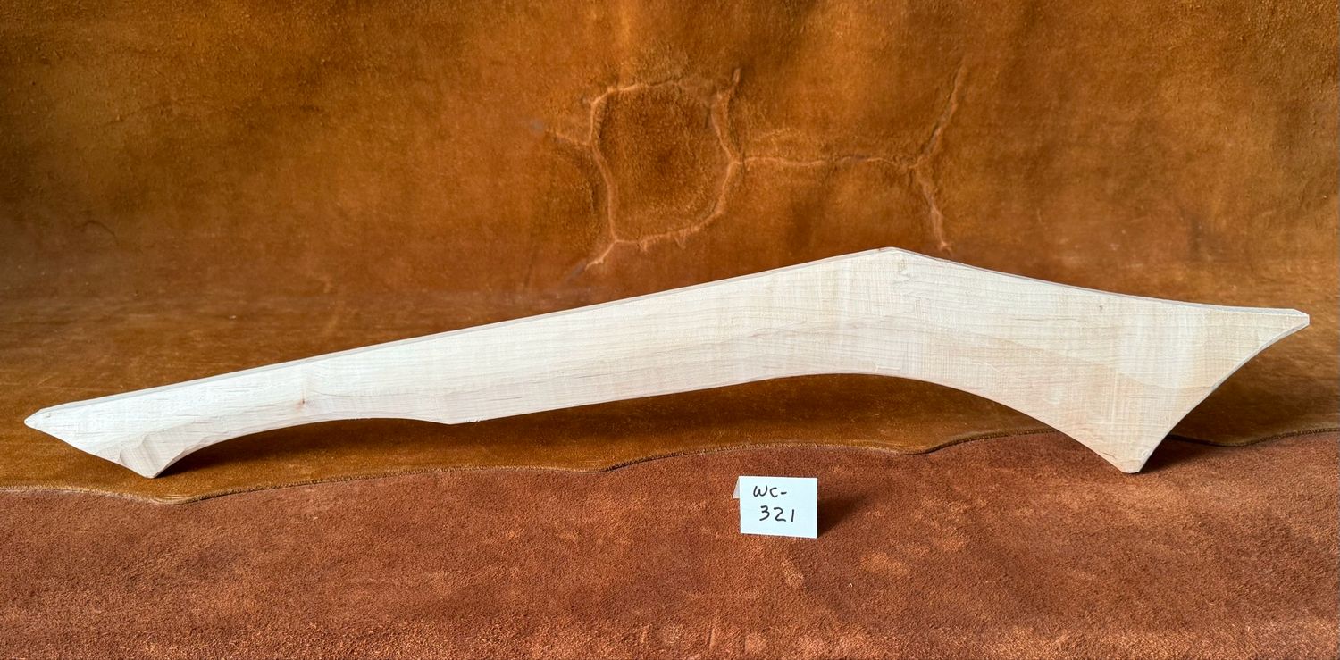 WC-321;  GUNSTOCK WAR CLUB;  Red Maple;  29 3/4&quot; x 1 1/2&quot;