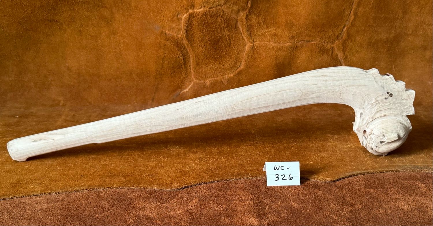 WC-326;  IROQUOIS FACE CLUB;  Red Maple;  22 1/2&quot; x 2 7/16&quot;