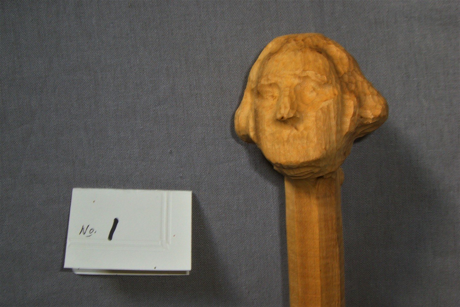 Curly Maple Pre-carved George Washington Walking Stick 50&quot; Long
