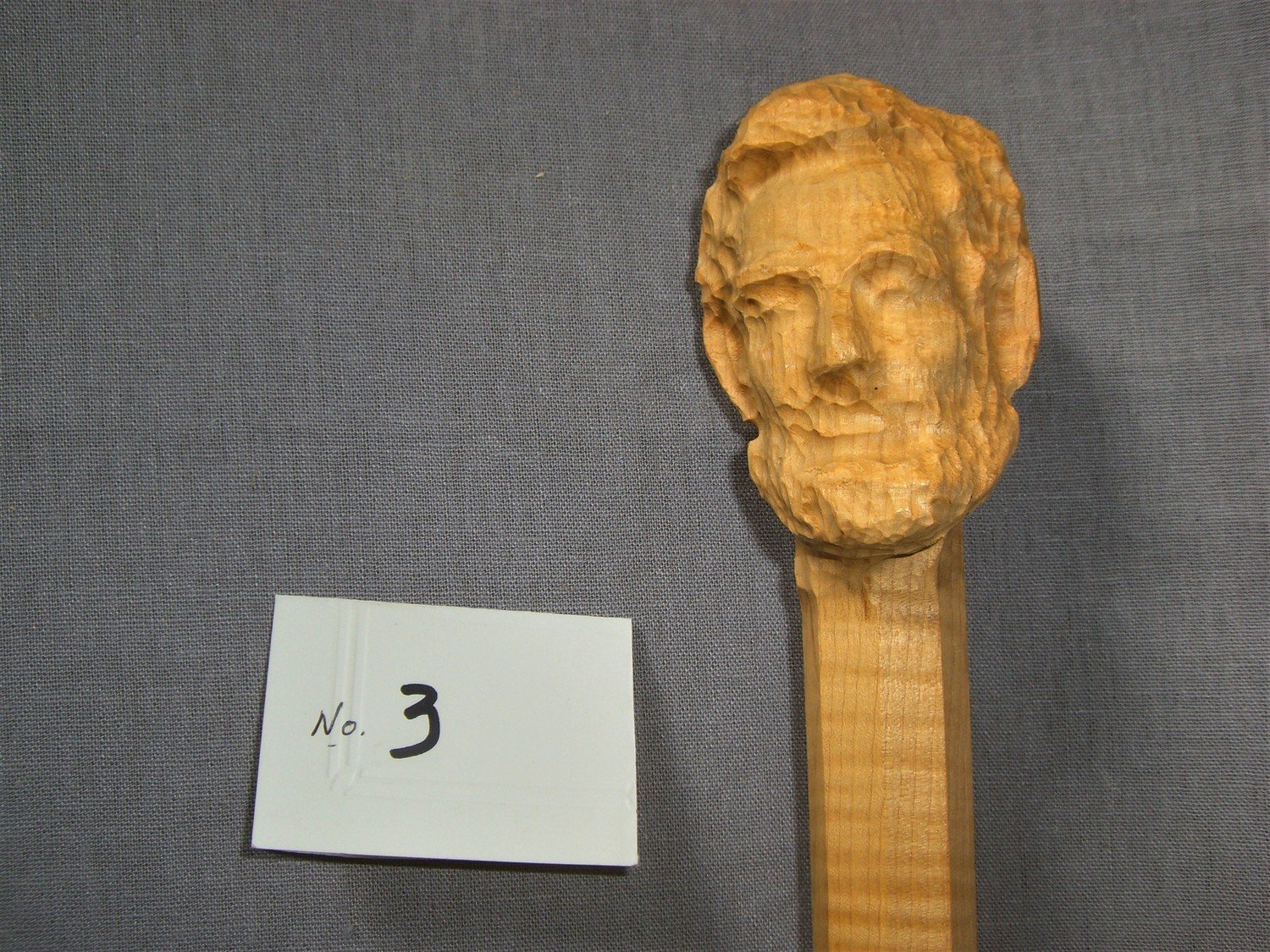 Curly Maple Abraham Lincoln Pre-carved Walking Stick 50&quot; Long