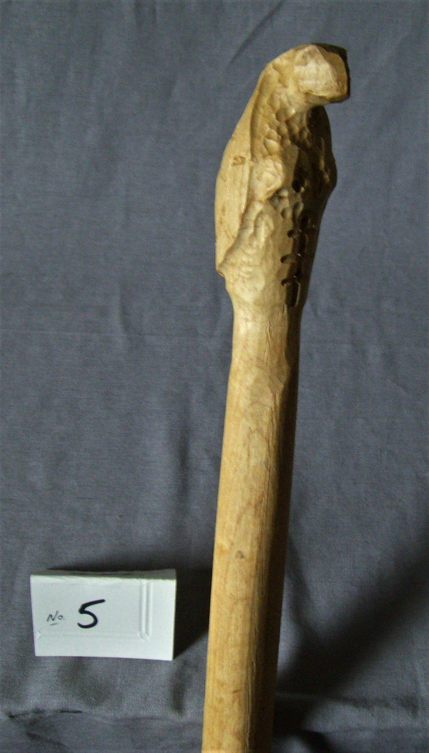 Pre-carved Curly Maple Turtle Walking Stick; 54&quot; Long
