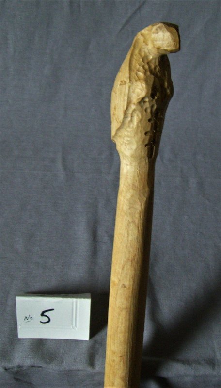 Pre-carved Curly Maple Turtle Walking Stick; 54