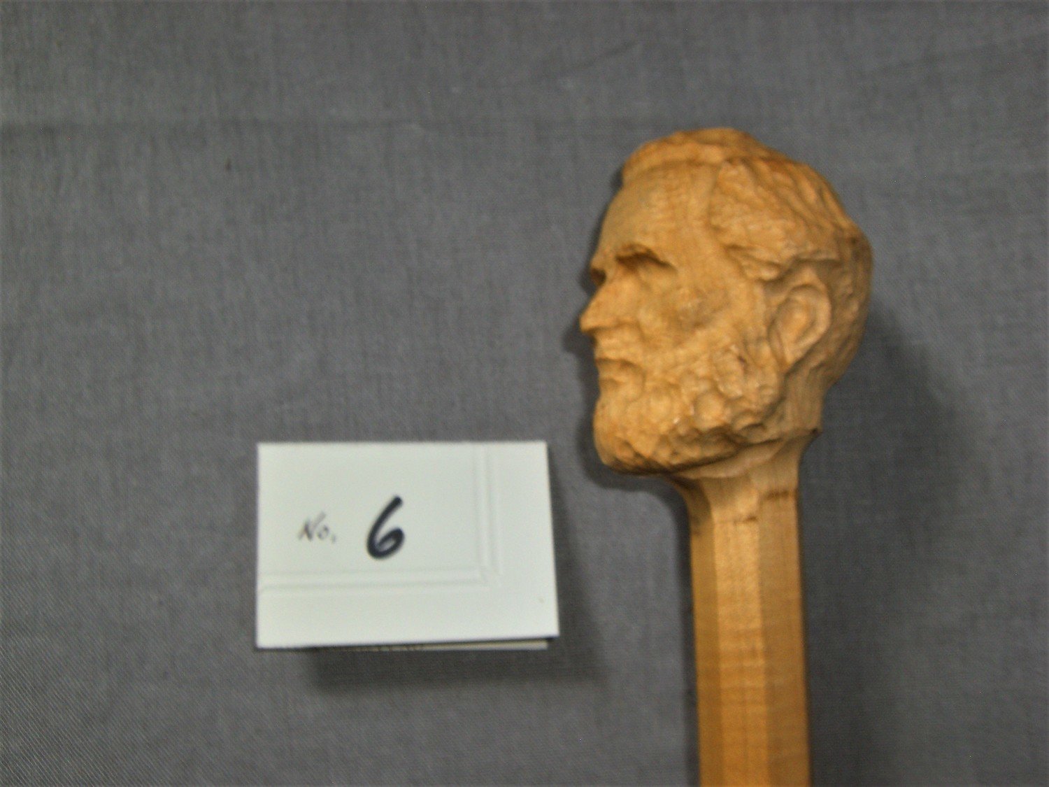 Pre-carved Robert E. Lee Curly Maple Walking Stick; 45&quot; Long
