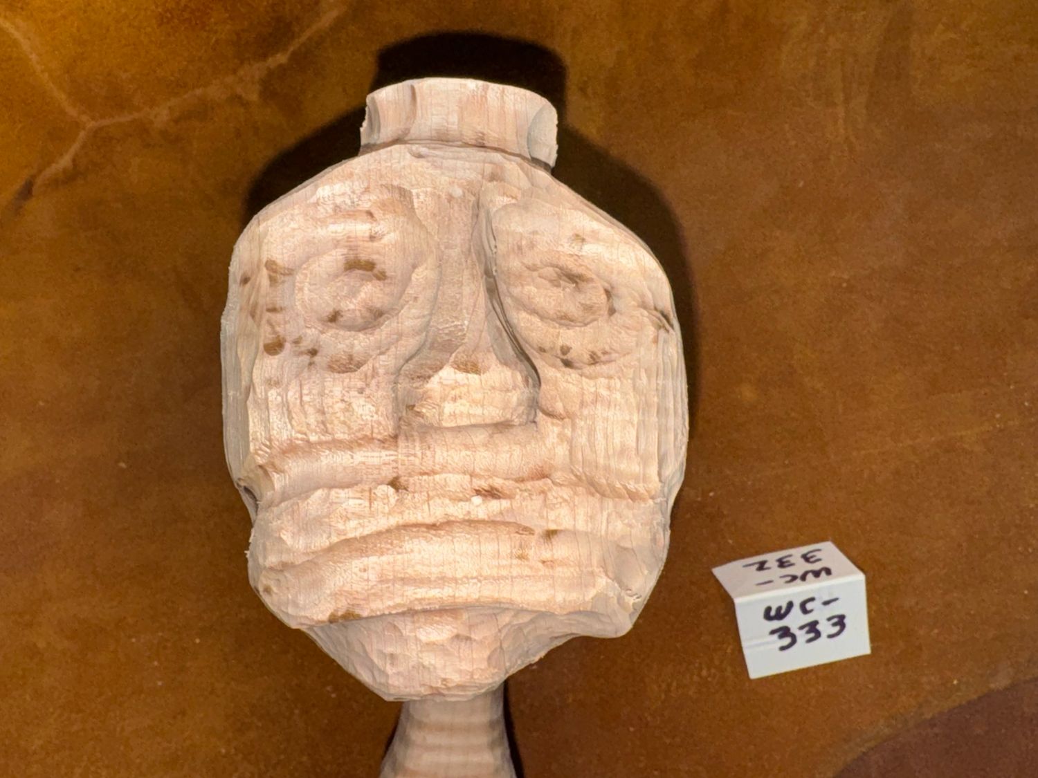 WC-333  IROQUOIS FALSE  FACE CLUB;  19 3/4"  3 1/2" BALL