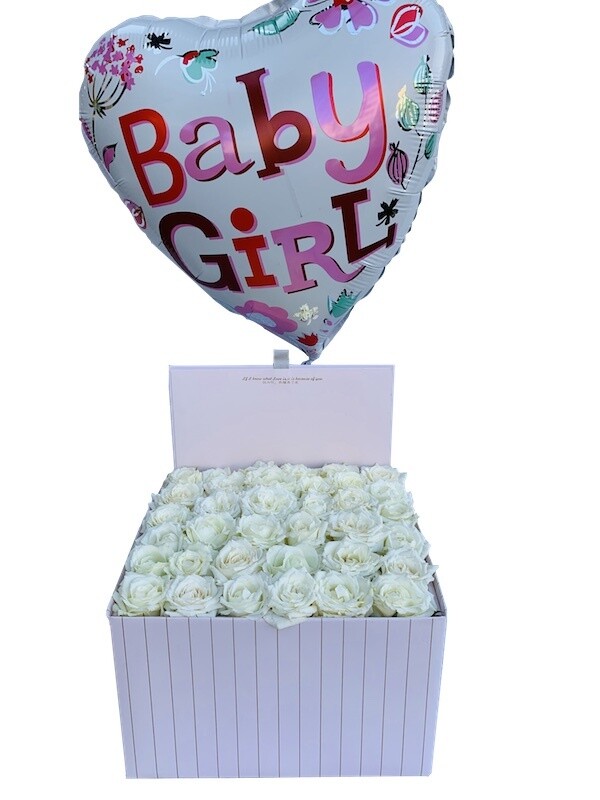 Baby Girl Flowers and balloons
