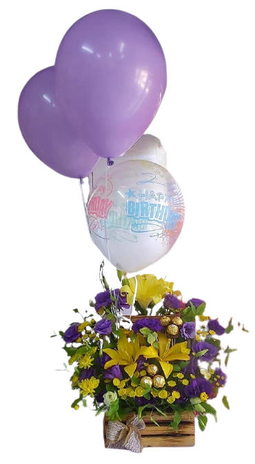 Flowers with 9 Ferrero Rocher 3 balloons Jordan