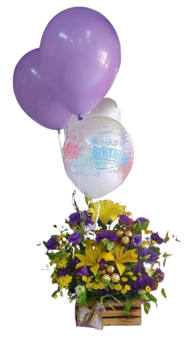 Flowers with 6 Ferrero Rocher 4 balloons Jordan