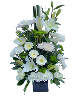 White flowers in box
